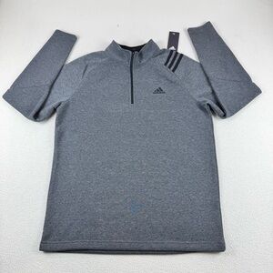 Adidas golf poly fleece 1/4 zip sweater men’s small heater gray golf performance